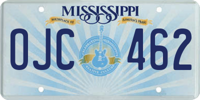 MS license plate OJC462