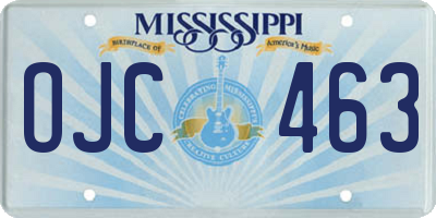 MS license plate OJC463
