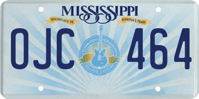 MS license plate OJC464