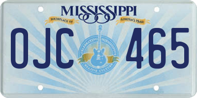 MS license plate OJC465
