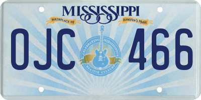 MS license plate OJC466