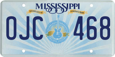 MS license plate OJC468