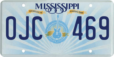MS license plate OJC469