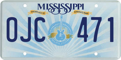 MS license plate OJC471