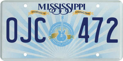 MS license plate OJC472