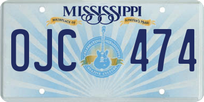 MS license plate OJC474
