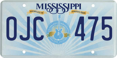MS license plate OJC475