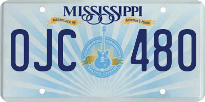 MS license plate OJC480
