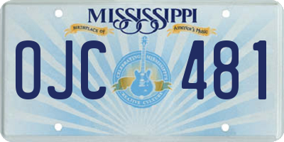 MS license plate OJC481