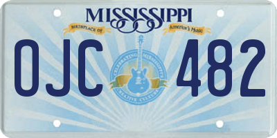 MS license plate OJC482