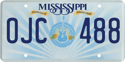 MS license plate OJC488