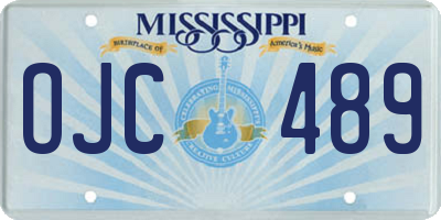 MS license plate OJC489