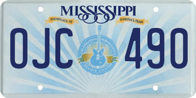 MS license plate OJC490