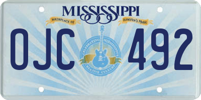 MS license plate OJC492