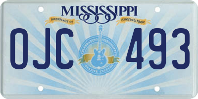 MS license plate OJC493