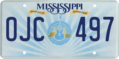 MS license plate OJC497