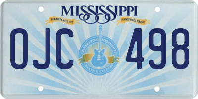 MS license plate OJC498