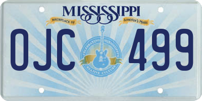 MS license plate OJC499