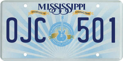 MS license plate OJC501