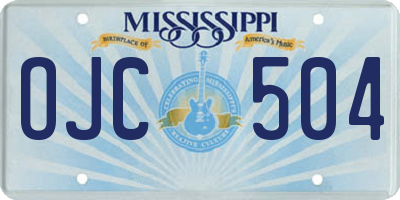 MS license plate OJC504