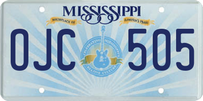 MS license plate OJC505