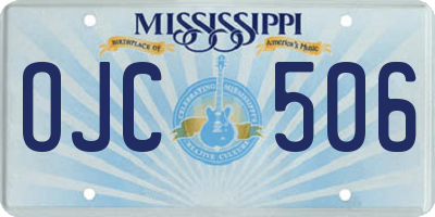 MS license plate OJC506