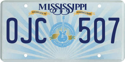 MS license plate OJC507