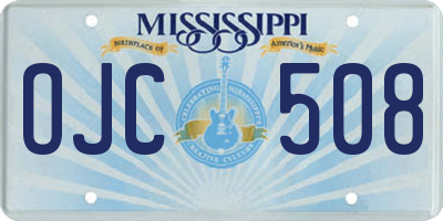 MS license plate OJC508