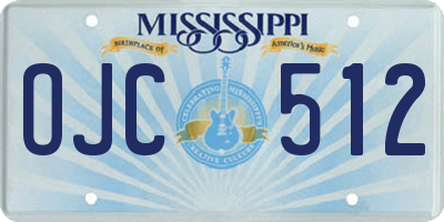 MS license plate OJC512