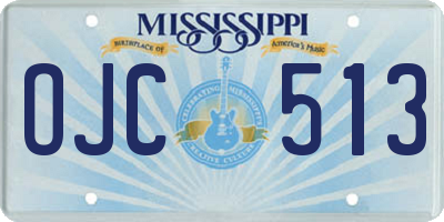 MS license plate OJC513