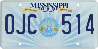 MS license plate OJC514