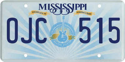 MS license plate OJC515
