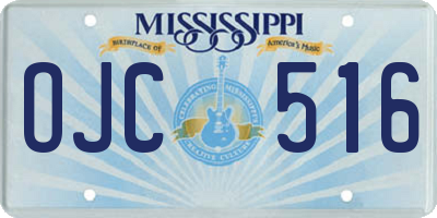MS license plate OJC516
