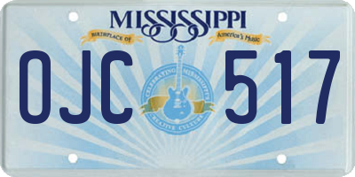 MS license plate OJC517