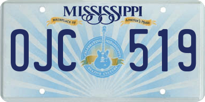 MS license plate OJC519