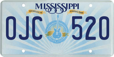 MS license plate OJC520