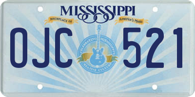 MS license plate OJC521
