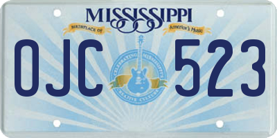 MS license plate OJC523