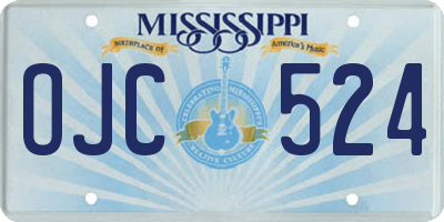 MS license plate OJC524
