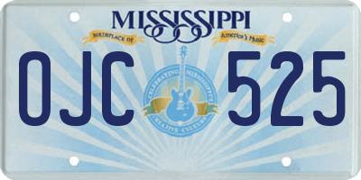 MS license plate OJC525