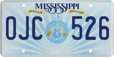 MS license plate OJC526