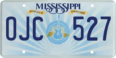MS license plate OJC527