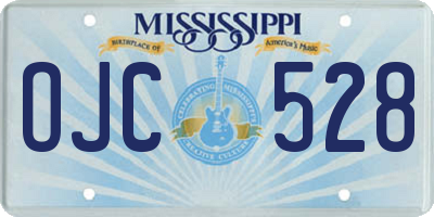 MS license plate OJC528
