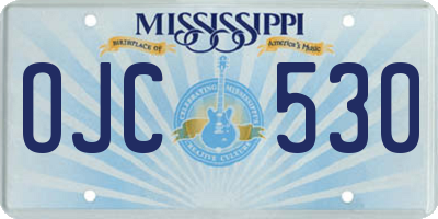 MS license plate OJC530