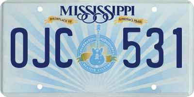 MS license plate OJC531