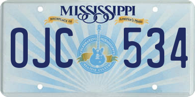 MS license plate OJC534