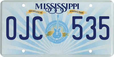 MS license plate OJC535