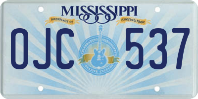 MS license plate OJC537
