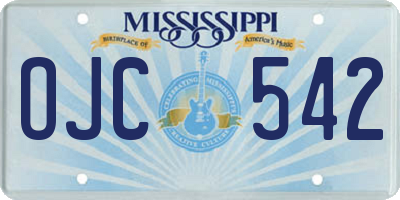 MS license plate OJC542