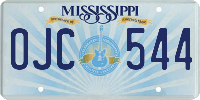 MS license plate OJC544